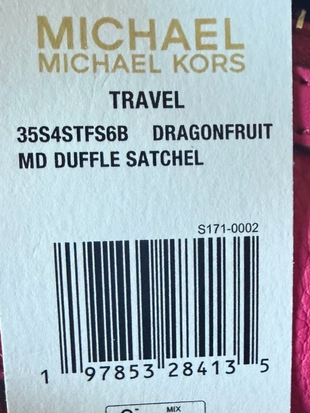 Michael Kors Dragonfruit Pink Leather Jet Set Travel Medium Top Zip Satchel - Picture 9 of 10
